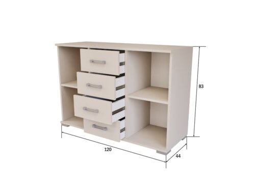 120 cm széles komód méretezve