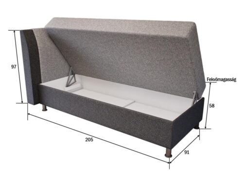 egyszemélyes kárpitozott heverő belső