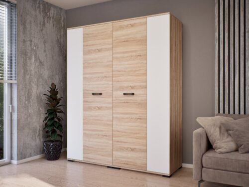 Két nyílóajtós akasztós szekrény felül polccal, 160 cm széles több színben