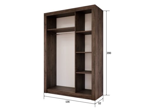 3 nyílóajtós gardrób belső