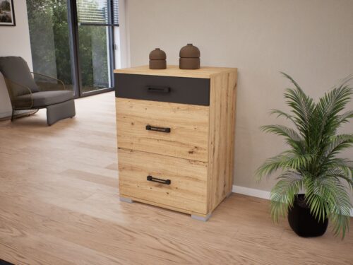 60 cm széles 3 fiókos komód görgős, több színben, 83 cm magas, 44 cm mély