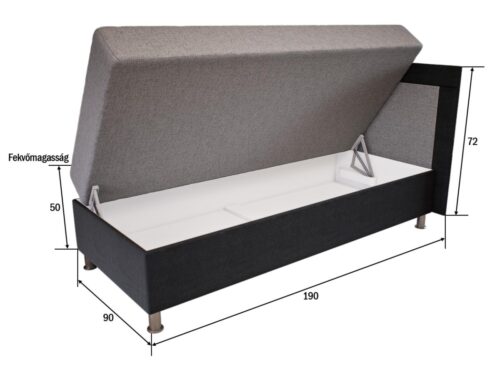 egyszemélyes kárpitozott heverő belső