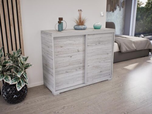 160 vagy 180 cm széles két tolóajtós komód, 83 cm magas és 45 cm mély