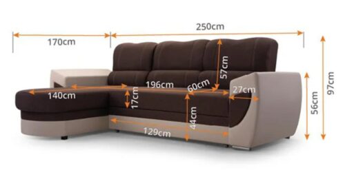 sarokülő kanapé méreteivel látható