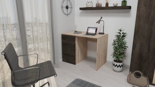 100 cm széles íróasztal bal oldalon 1 ajtóval és 1 fiókkal