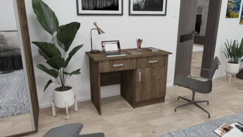 100 cm széles íróasztal 2 fiókkal és egy ajtóval