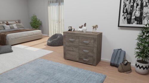 96 széles 1 ajtós és 3 fiókos komód 80 cm magas és 41 cm mély