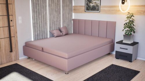 ágyneműtartós franciaágy, kárpitozott, 153 és 173 és 193 cm széles és 55 cm magas