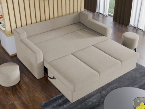 197 cm szembefekvős kanapé kinyitva, fekvőfelület 160x 200 cm