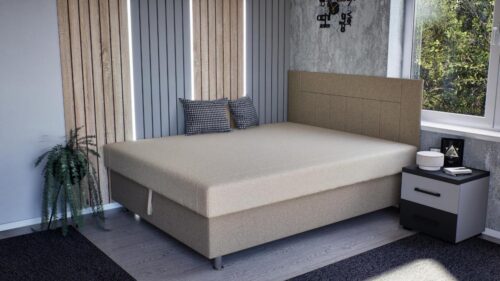 Ágyneműtartós franciaágy 140, 160, 180 széles, 60 cm magas és fejtámlás