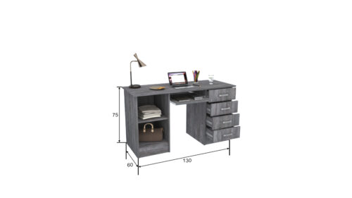 130 cm széles számítógépasztal méretezve