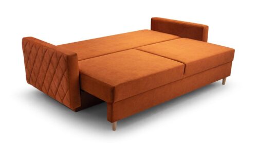 190 cm széles ülőfelületű kanapé kinyitva