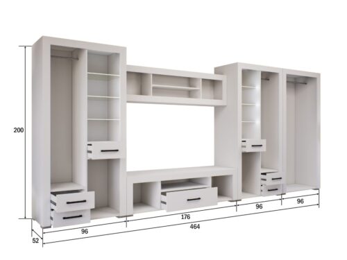 Héra ruhás szekrénysor méretezve