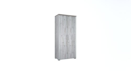 Luigi bútorcsalád kétajtós szekrénye tükör nélkül, ami akasztós és felül 1 polcos, 90 cm széles