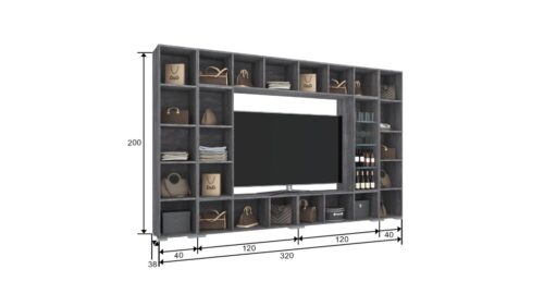 Letti 320 cm széles szekrénysor méretezve