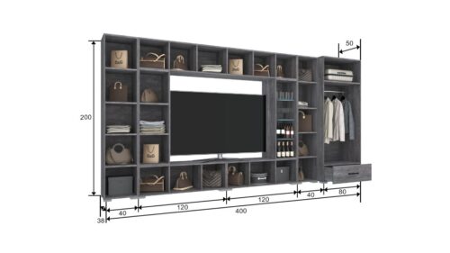 Letti ruhás szekrénysor méretezve