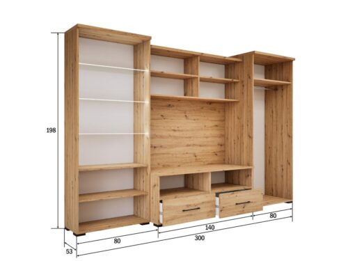 Mónika 300 szekrénysor méretezve